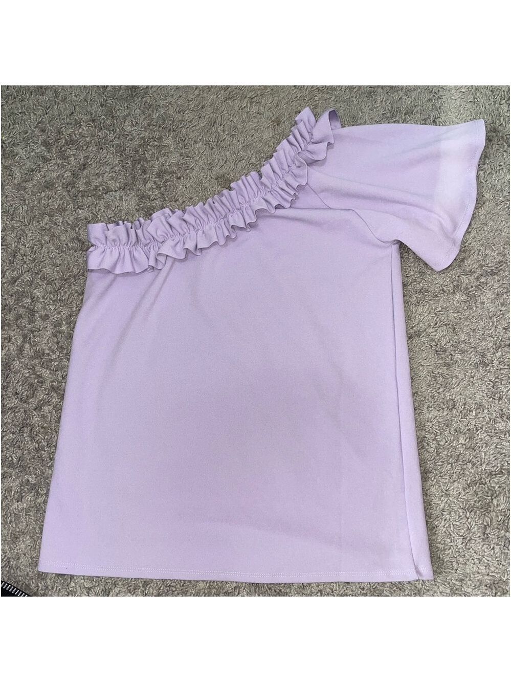 BIBI One Shoulder Ruffle Top Women's Small Pastel - Picture 11 of 12